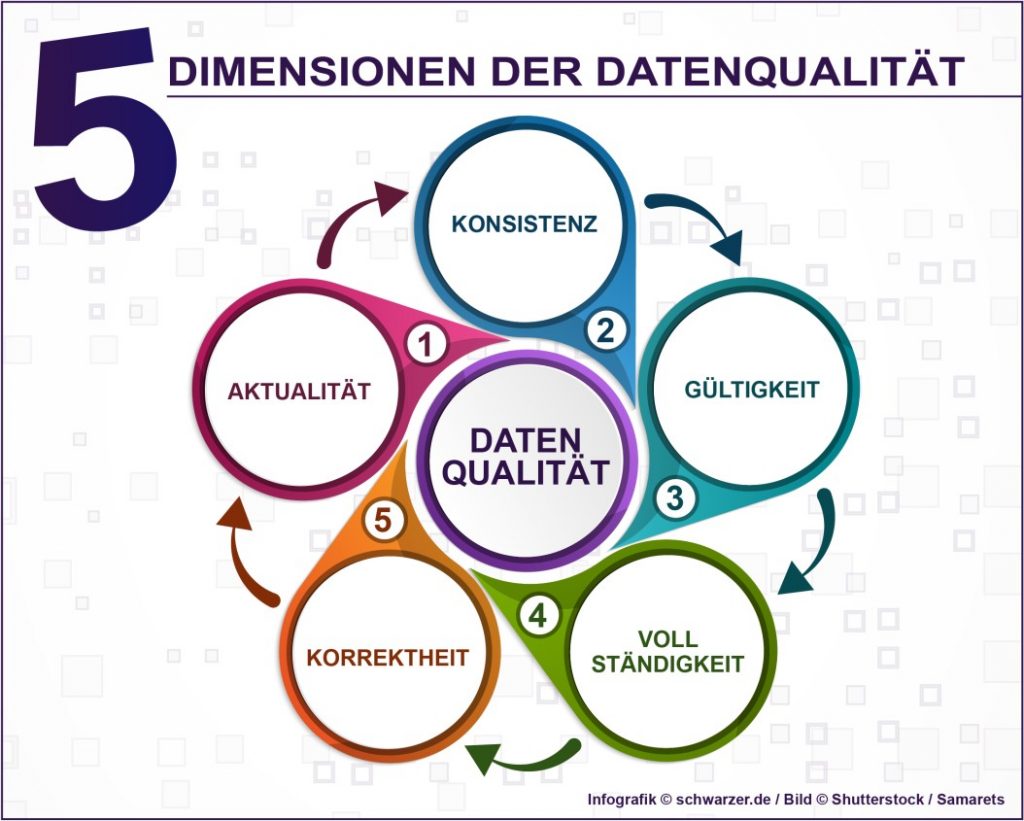 Infografik: Die 5 Dimensionen der Datenqualität