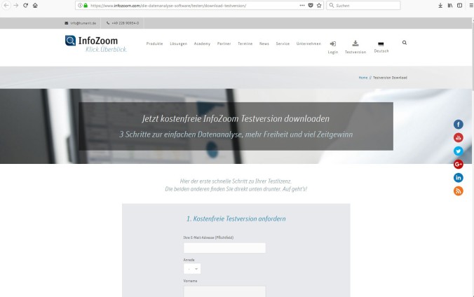 Mr. T hat sich von den vielen Vorteilen die InfoZoom bietet überzeugen lassen. Die kostenlose Downlodversion war für ihn sehr aufschlussreich. "Einfacher geht es nun wirklich nicht" sagt er. (#2)