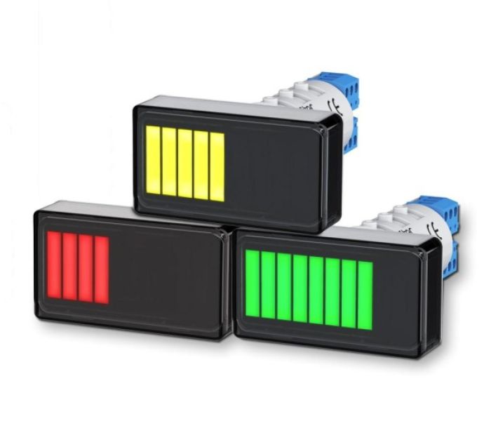 Das ITP15-M ist ein dreifarbiges LED-Balkenanzeigegerät (Foto: akYtec GmbH)
